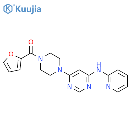 6-[4-(furan-2-carbonyl)piperazin-1-yl]-N-(pyridin-2-yl)pyrimidin-4-amine structure