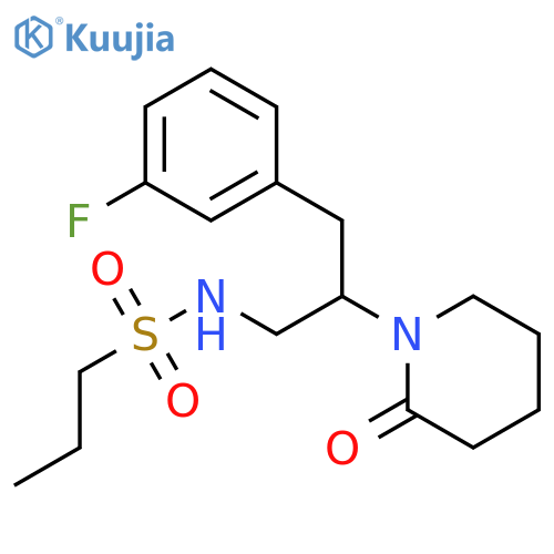 N-3-(3-fluorophenyl)-2-(2-oxopiperidin-1-yl)propylpropane-1-sulfonamide structure