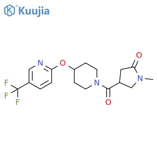 1-methyl-4-(4-{[5-(trifluoromethyl)pyridin-2-yl]oxy}piperidine-1-carbonyl)pyrrolidin-2-one structure