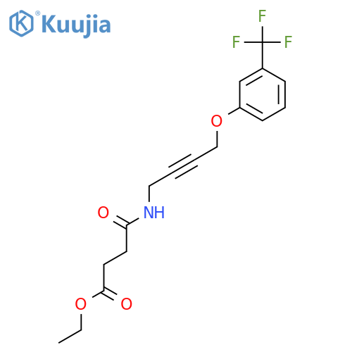 ethyl 3-({4-3-(trifluoromethyl)phenoxybut-2-yn-1-yl}carbamoyl)propanoate structure
