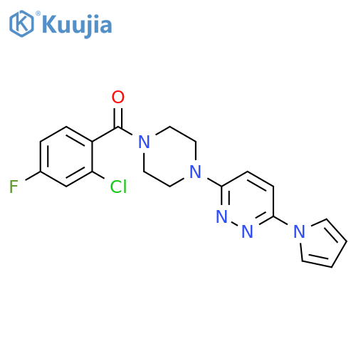 3-[4-(2-chloro-4-fluorobenzoyl)piperazin-1-yl]-6-(1H-pyrrol-1-yl)pyridazine structure