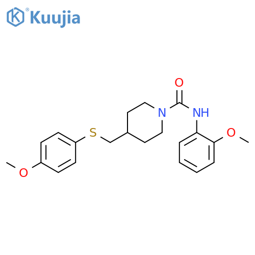 N-(2-methoxyphenyl)-4-{[(4-methoxyphenyl)sulfanyl]methyl}piperidine-1-carboxamide structure