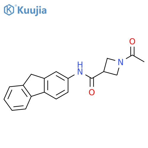 1-acetyl-N-(9H-fluoren-2-yl)azetidine-3-carboxamide structure