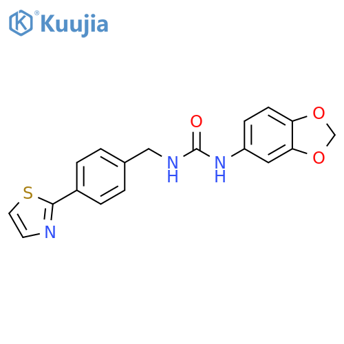 3-(2H-1,3-benzodioxol-5-yl)-1-{[4-(1,3-thiazol-2-yl)phenyl]methyl}urea structure