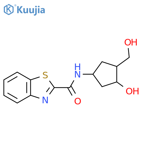 N-[3-hydroxy-4-(hydroxymethyl)cyclopentyl]-1,3-benzothiazole-2-carboxamide structure