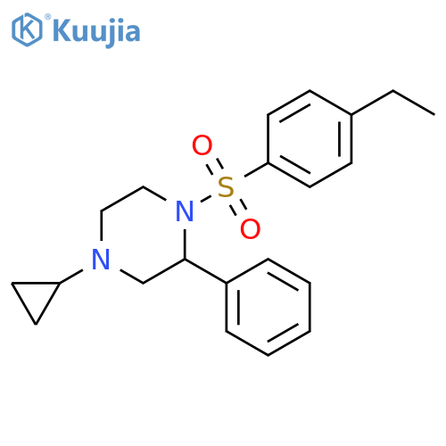 4-cyclopropyl-1-(4-ethylbenzenesulfonyl)-2-phenylpiperazine structure