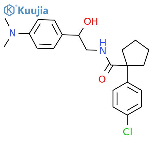 1-(4-chlorophenyl)-N-{2-[4-(dimethylamino)phenyl]-2-hydroxyethyl}cyclopentane-1-carboxamide structure
