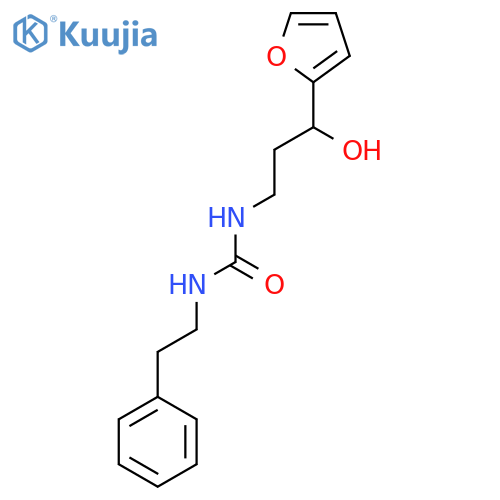 3-3-(furan-2-yl)-3-hydroxypropyl-1-(2-phenylethyl)urea structure