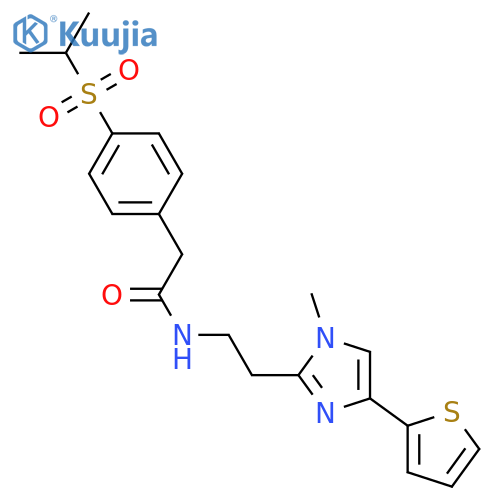 N-{2-[1-methyl-4-(thiophen-2-yl)-1H-imidazol-2-yl]ethyl}-2-[4-(propane-2-sulfonyl)phenyl]acetamide structure