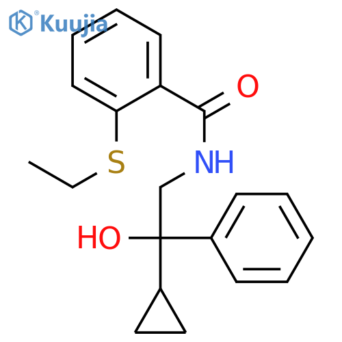 N-(2-cyclopropyl-2-hydroxy-2-phenylethyl)-2-(ethylsulfanyl)benzamide structure