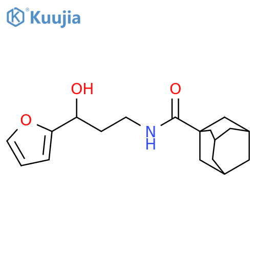 N-3-(furan-2-yl)-3-hydroxypropyladamantane-1-carboxamide structure