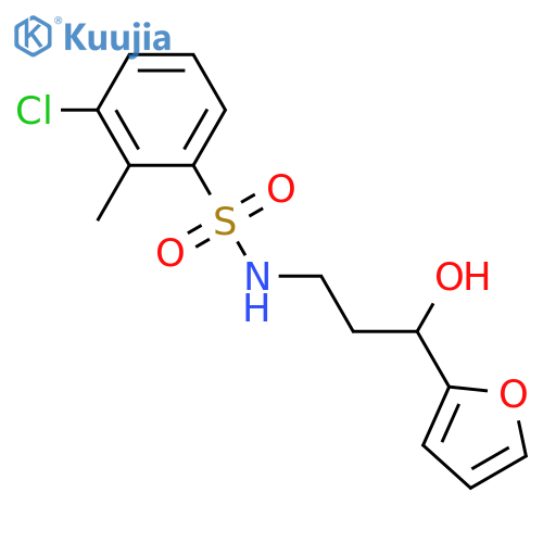 3-chloro-N-3-(furan-2-yl)-3-hydroxypropyl-2-methylbenzene-1-sulfonamide structure