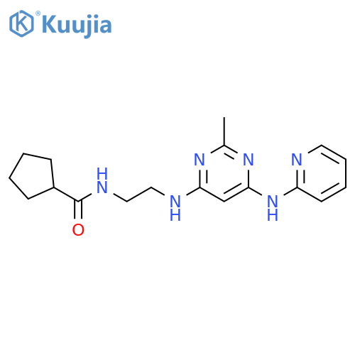 N-[2-({2-methyl-6-[(pyridin-2-yl)amino]pyrimidin-4-yl}amino)ethyl]cyclopentanecarboxamide structure