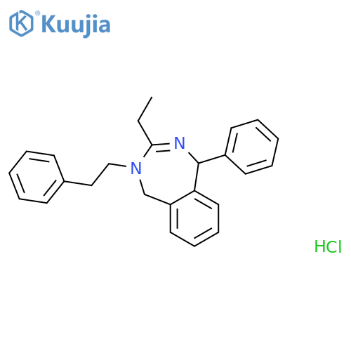 1H-2,4-Benzodiazepine, 3-ethyl-4,5-dihydro-1-phenyl-4-(2-phenylethyl)-, hydrochloride (1:1) structure