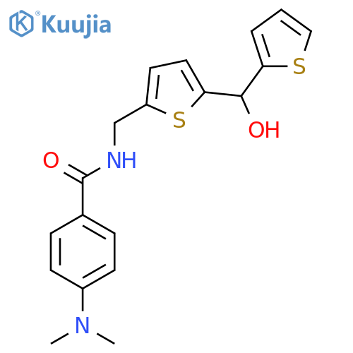 4-(dimethylamino)-N-({5-hydroxy(thiophen-2-yl)methylthiophen-2-yl}methyl)benzamide structure