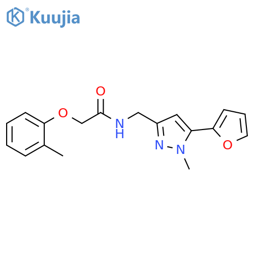 N-{[5-(furan-2-yl)-1-methyl-1H-pyrazol-3-yl]methyl}-2-(2-methylphenoxy)acetamide structure