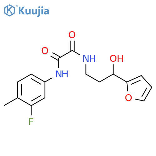 N'-(3-fluoro-4-methylphenyl)-N-3-(furan-2-yl)-3-hydroxypropylethanediamide structure