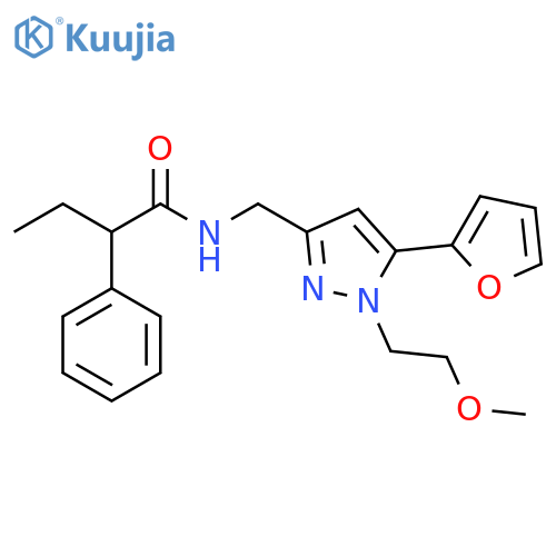 N-{[5-(furan-2-yl)-1-(2-methoxyethyl)-1H-pyrazol-3-yl]methyl}-2-phenylbutanamide structure