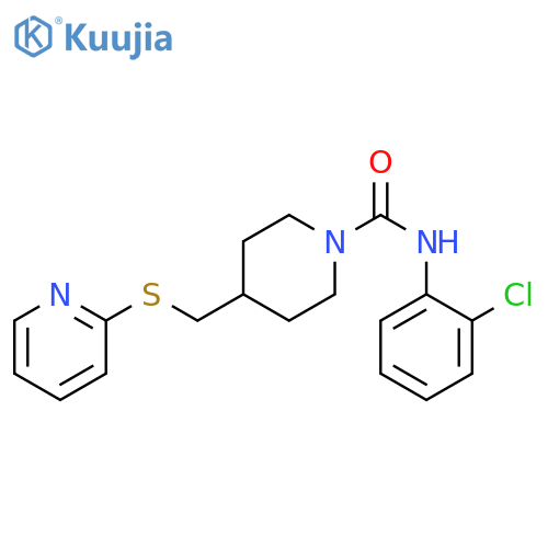 N-(2-chlorophenyl)-4-[(pyridin-2-ylsulfanyl)methyl]piperidine-1-carboxamide structure