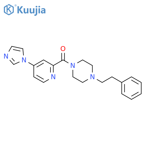 1-[4-(1H-imidazol-1-yl)pyridine-2-carbonyl]-4-(2-phenylethyl)piperazine structure