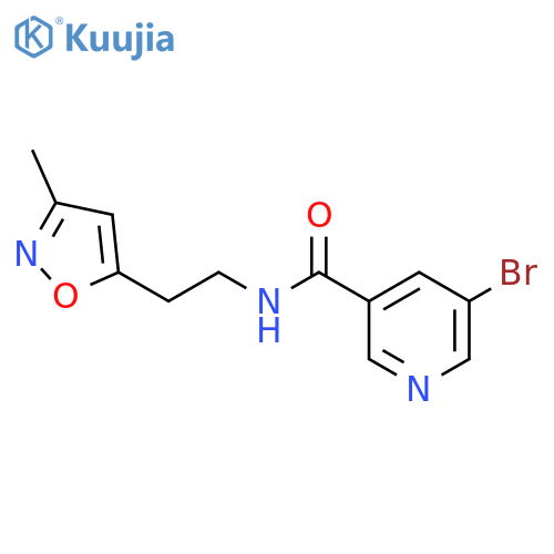 5-bromo-N-[2-(3-methyl-1,2-oxazol-5-yl)ethyl]pyridine-3-carboxamide structure