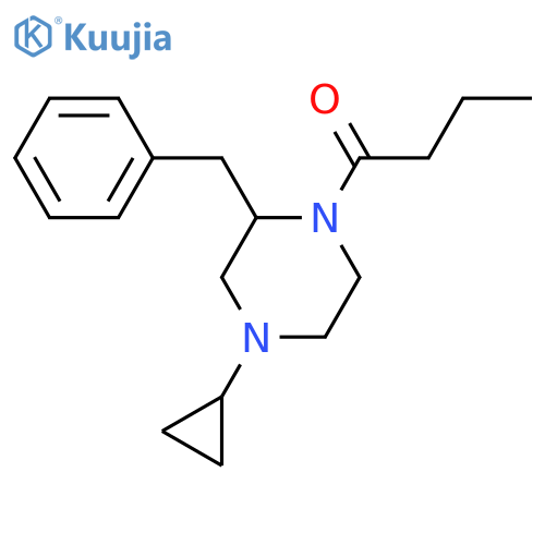 1-(2-benzyl-4-cyclopropylpiperazin-1-yl)butan-1-one structure