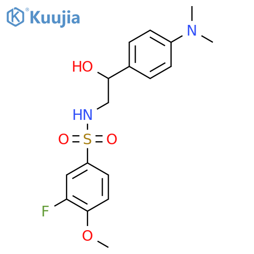 N-{2-4-(dimethylamino)phenyl-2-hydroxyethyl}-3-fluoro-4-methoxybenzene-1-sulfonamide structure