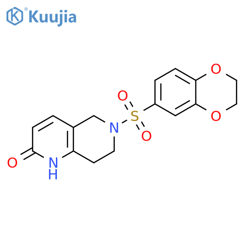 6-(2,3-dihydro-1,4-benzodioxine-6-sulfonyl)-1,2,5,6,7,8-hexahydro-1,6-naphthyridin-2-one structure