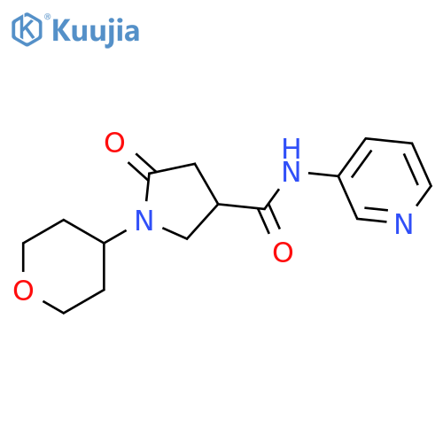 1-(oxan-4-yl)-5-oxo-N-(pyridin-3-yl)pyrrolidine-3-carboxamide structure