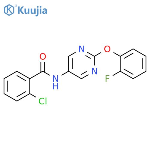2-chloro-N-[2-(2-fluorophenoxy)pyrimidin-5-yl]benzamide structure