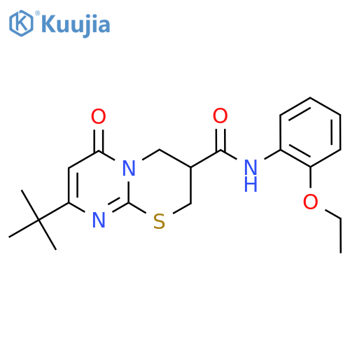 8-tert-butyl-N-(2-ethoxyphenyl)-6-oxo-2H,3H,4H,6H-pyrimido2,1-b1,3thiazine-3-carboxamide structure