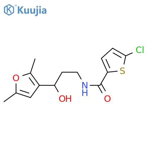 5-chloro-N-3-(2,5-dimethylfuran-3-yl)-3-hydroxypropylthiophene-2-carboxamide structure