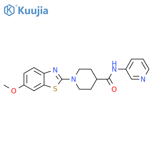 1-(6-methoxy-1,3-benzothiazol-2-yl)-N-(pyridin-3-yl)piperidine-4-carboxamide structure