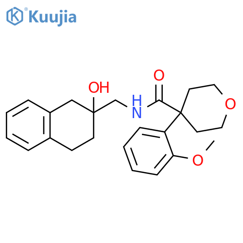 N-(2-hydroxy-1,2,3,4-tetrahydronaphthalen-2-yl)methyl-4-(2-methoxyphenyl)oxane-4-carboxamide structure