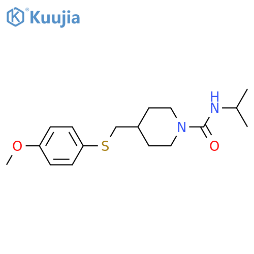 4-{[(4-methoxyphenyl)sulfanyl]methyl}-N-(propan-2-yl)piperidine-1-carboxamide structure