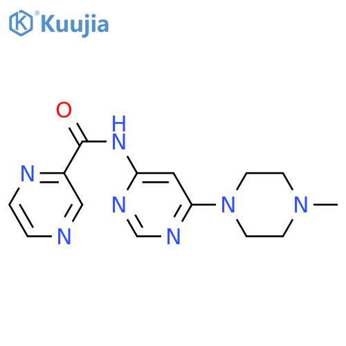 N-6-(4-methylpiperazin-1-yl)pyrimidin-4-ylpyrazine-2-carboxamide structure