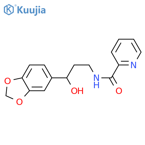 N-3-(2H-1,3-benzodioxol-5-yl)-3-hydroxypropylpyridine-2-carboxamide structure