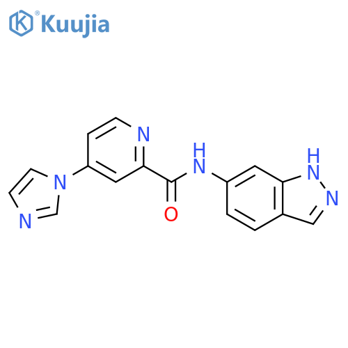 4-(1H-imidazol-1-yl)-N-(1H-indazol-6-yl)pyridine-2-carboxamide structure