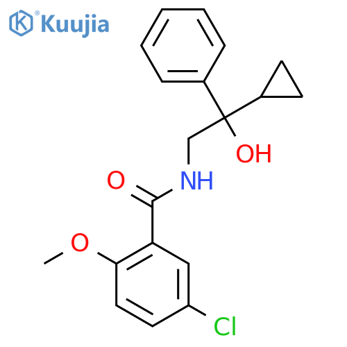 5-chloro-N-(2-cyclopropyl-2-hydroxy-2-phenylethyl)-2-methoxybenzamide structure