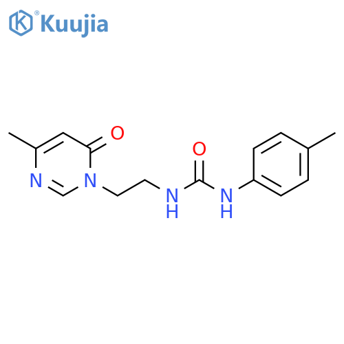 3-2-(4-methyl-6-oxo-1,6-dihydropyrimidin-1-yl)ethyl-1-(4-methylphenyl)urea structure