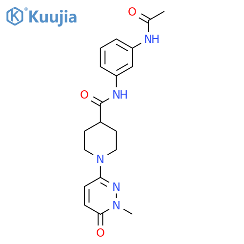 N-(3-acetamidophenyl)-1-(1-methyl-6-oxo-1,6-dihydropyridazin-3-yl)piperidine-4-carboxamide structure