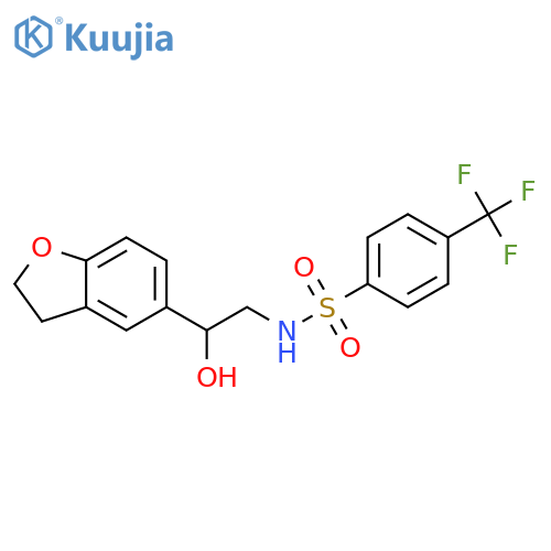 N-2-(2,3-dihydro-1-benzofuran-5-yl)-2-hydroxyethyl-4-(trifluoromethyl)benzene-1-sulfonamide structure