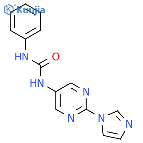 3-2-(1H-imidazol-1-yl)pyrimidin-5-yl-1-phenylurea structure