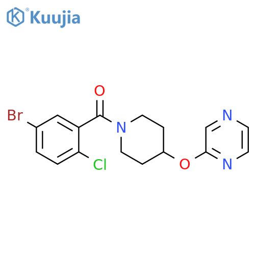 2-{[1-(5-bromo-2-chlorobenzoyl)piperidin-4-yl]oxy}pyrazine structure