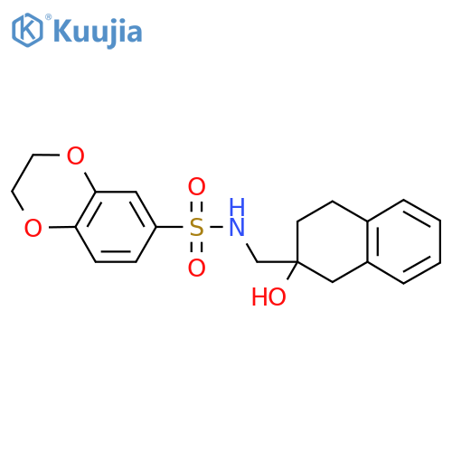 N-(2-hydroxy-1,2,3,4-tetrahydronaphthalen-2-yl)methyl-2,3-dihydro-1,4-benzodioxine-6-sulfonamide structure
