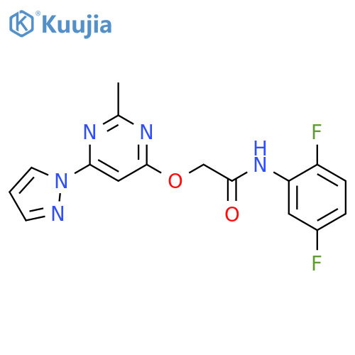 N-(2,5-difluorophenyl)-2-{[2-methyl-6-(1H-pyrazol-1-yl)pyrimidin-4-yl]oxy}acetamide structure