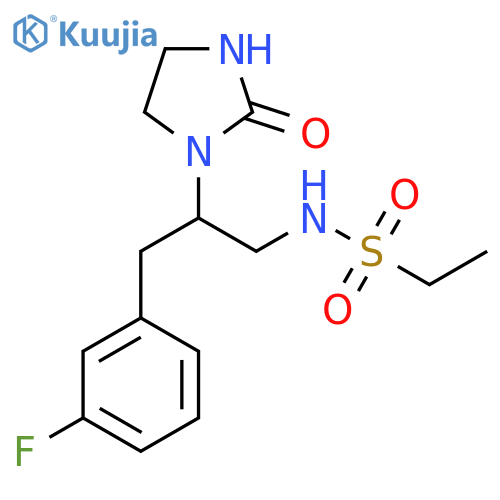 N-3-(3-fluorophenyl)-2-(2-oxoimidazolidin-1-yl)propylethane-1-sulfonamide structure