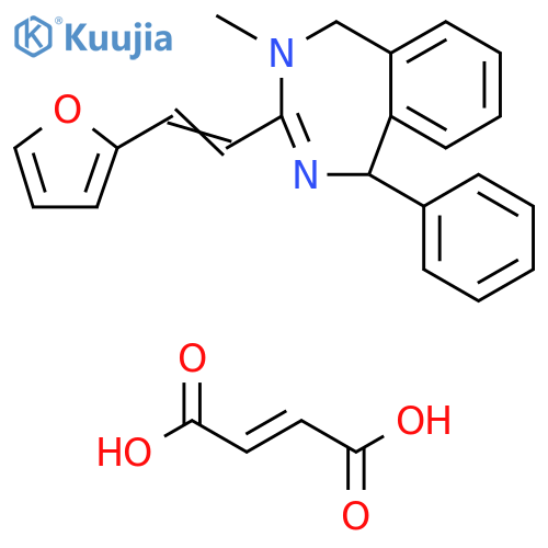 1H-2,4-Benzodiazepine,3-[2-(2-furanyl)ethenyl]-4,5-dihydro-4-methyl-1-phenyl-,(E)-2-butenedioate (1:1) structure