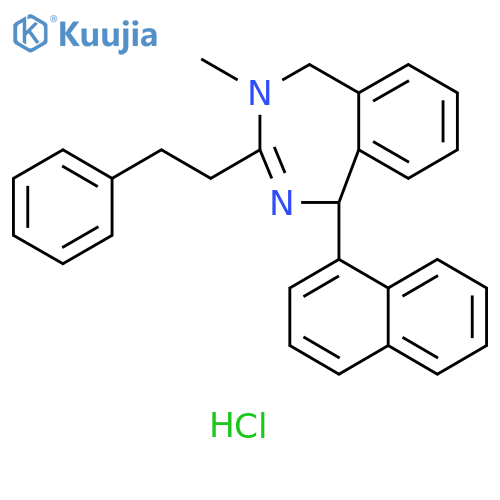 1H-2,4-Benzodiazepine, 4,5-dihydro-4-methyl-1-(1-naphthalenyl)-3-(2-phenylethyl)-, hydrochloride (1:1) structure