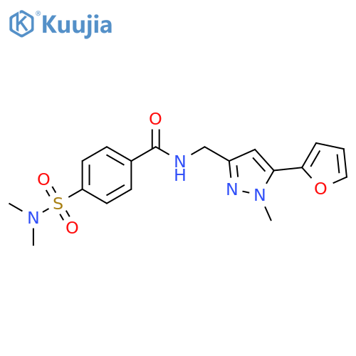 4-(dimethylsulfamoyl)-N-{[5-(furan-2-yl)-1-methyl-1H-pyrazol-3-yl]methyl}benzamide structure
